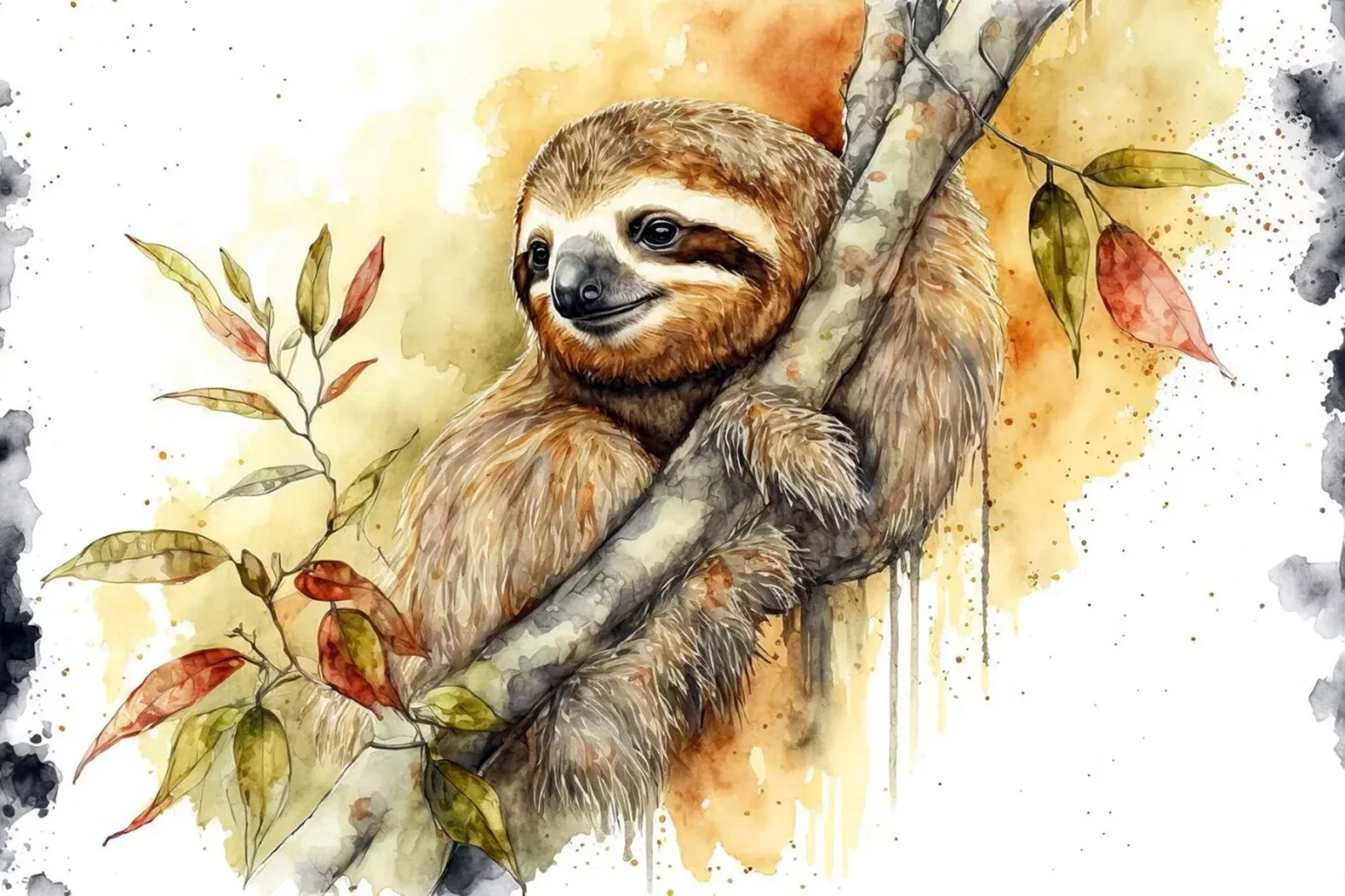 Abstract Sloth Panel 24in x 16in