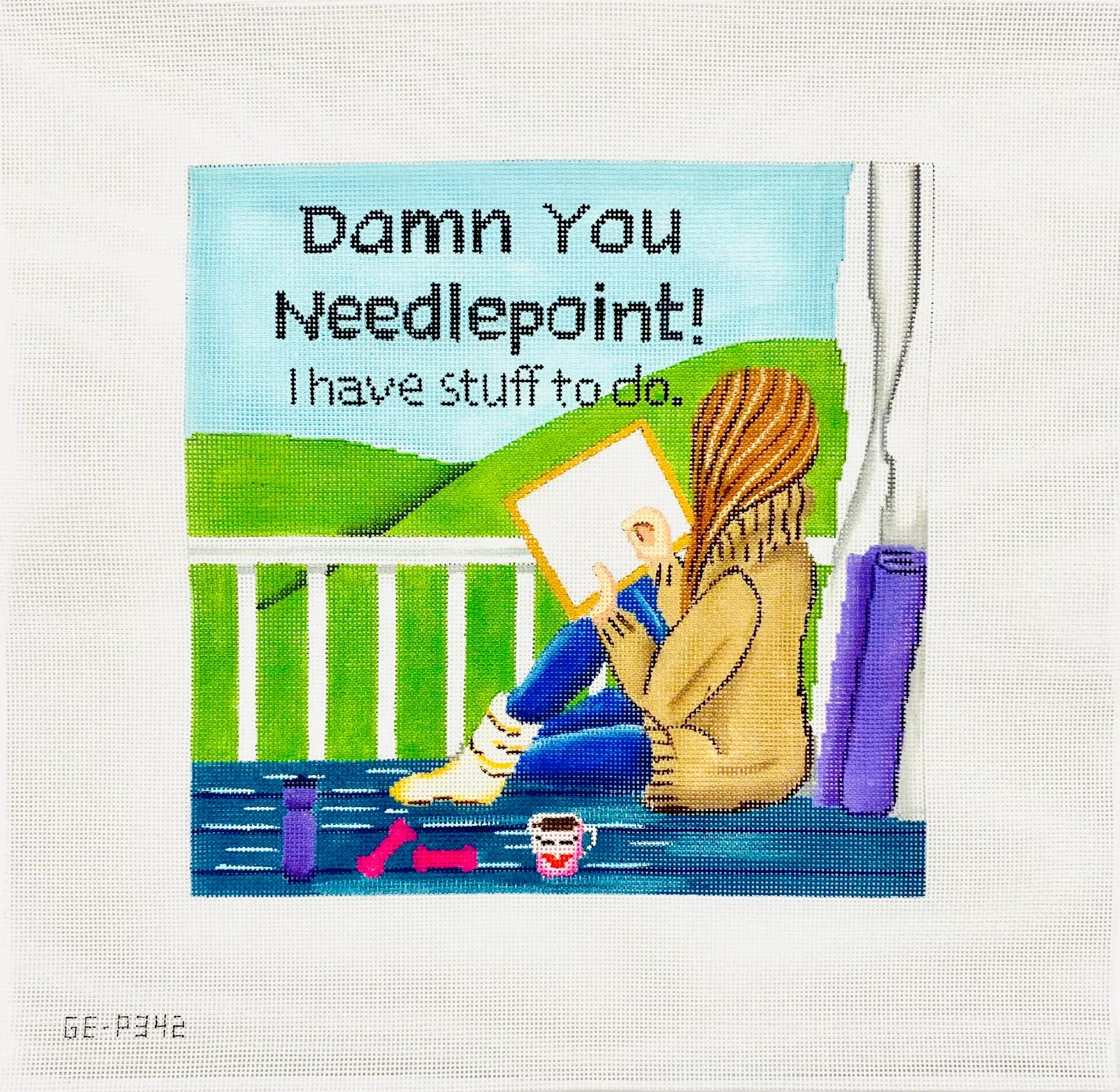 Alice Peterson Damn You Needlepoint
