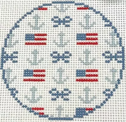 Atlantic Blue Canvas – Nautical USA Round