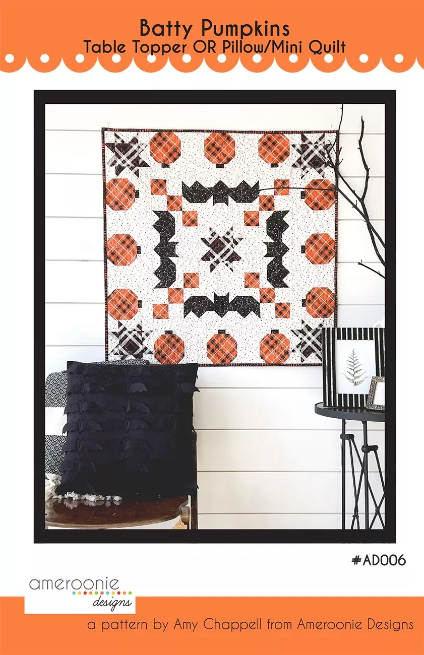 Batty Pumpkins table topper /mini