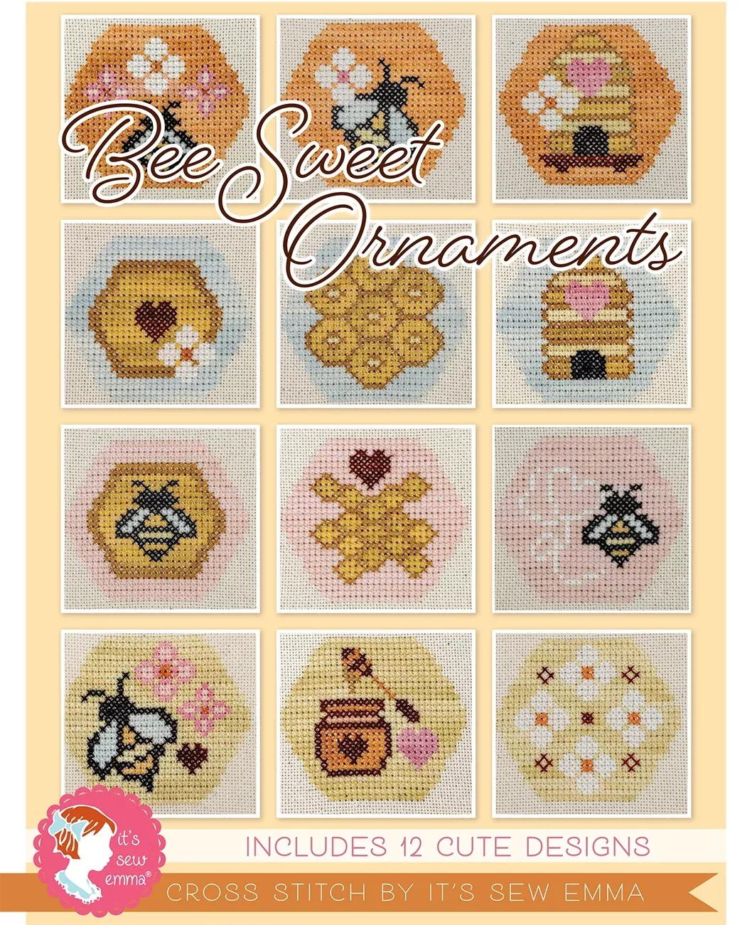 Bee Sweet Ornaments Cross Stitch Pattern
