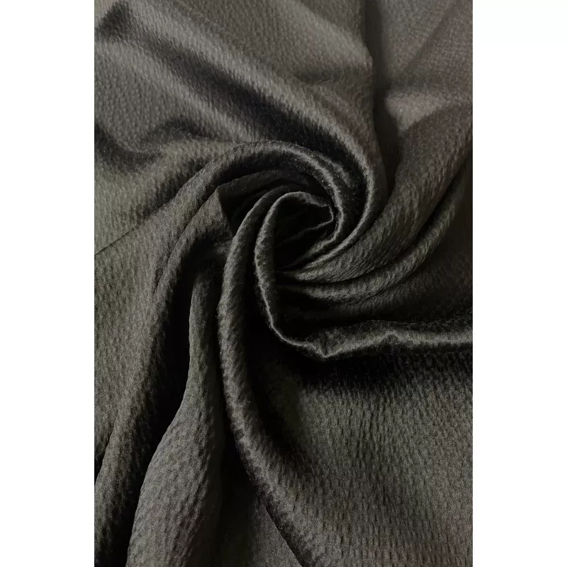 Black Hammered Silk Satin