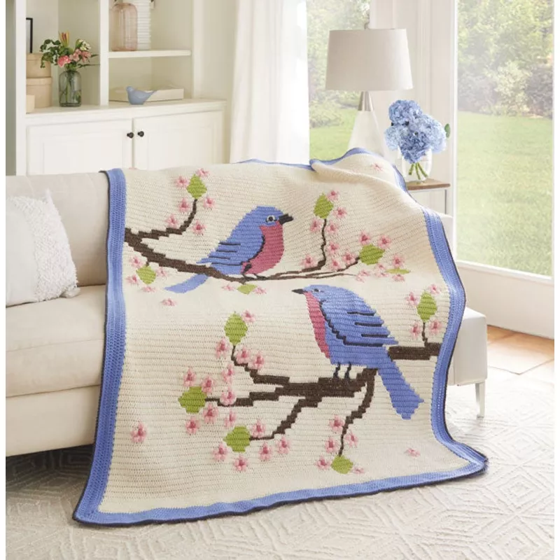 Bluebirds & Blossoms Blanket