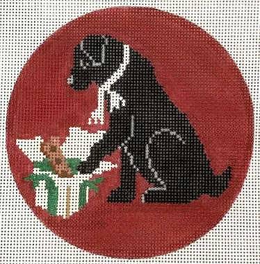 CBK Needlepoint – Christmas Morning Black Lab