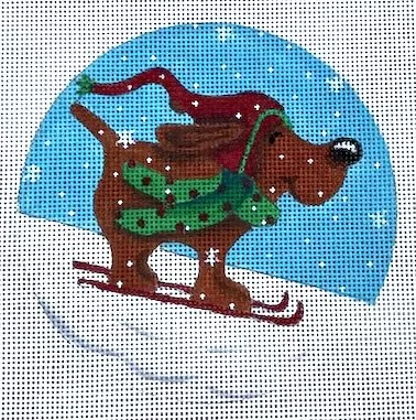 CBK Needlepoint Collections – Dog Skiing Ornament