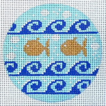 CBK Needlepoint Collections – Goldfish with Waves Ornament