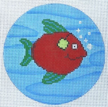 CBK Needlepoint Collections – Red Fish with Ear Muffs