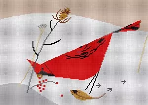 Charley Harper Needlepoint – Cardinal Cuisine