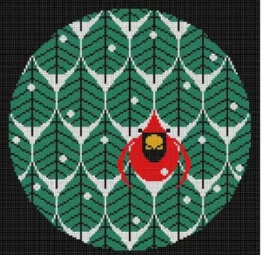 Charley Harper Needlepoint – Coniferous Cardinal