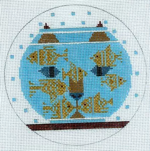 Charley Harper Needlepoint – Fishful Thinking Ornament
