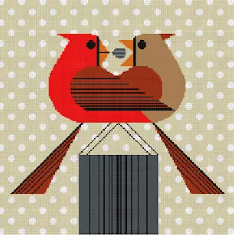 Charley Harper Needlepoint – Redbird Romance