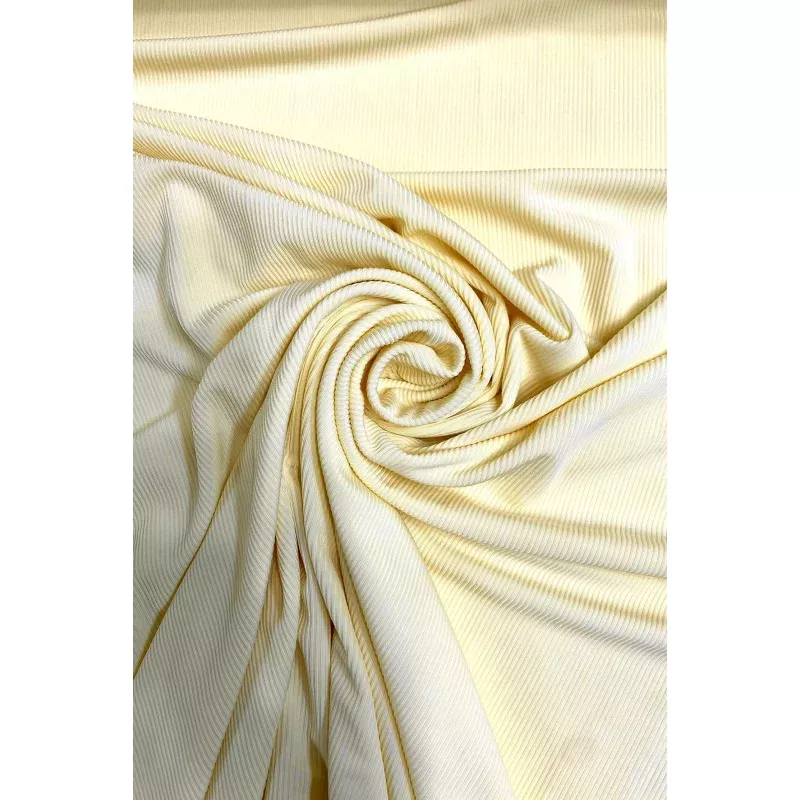 Cream Ribbed Stretch Jersey