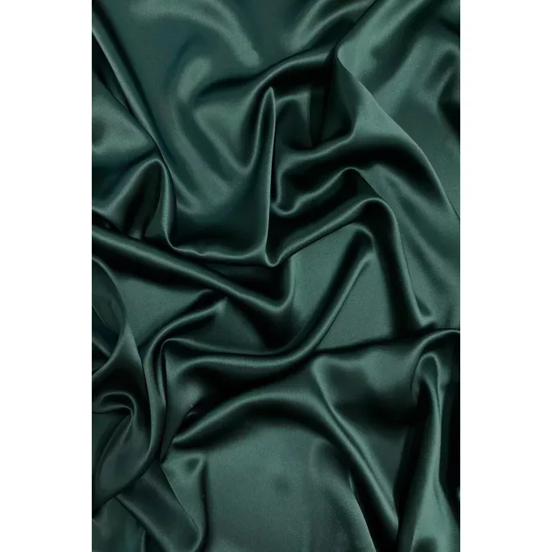 Dark Green Silk Charmeuse