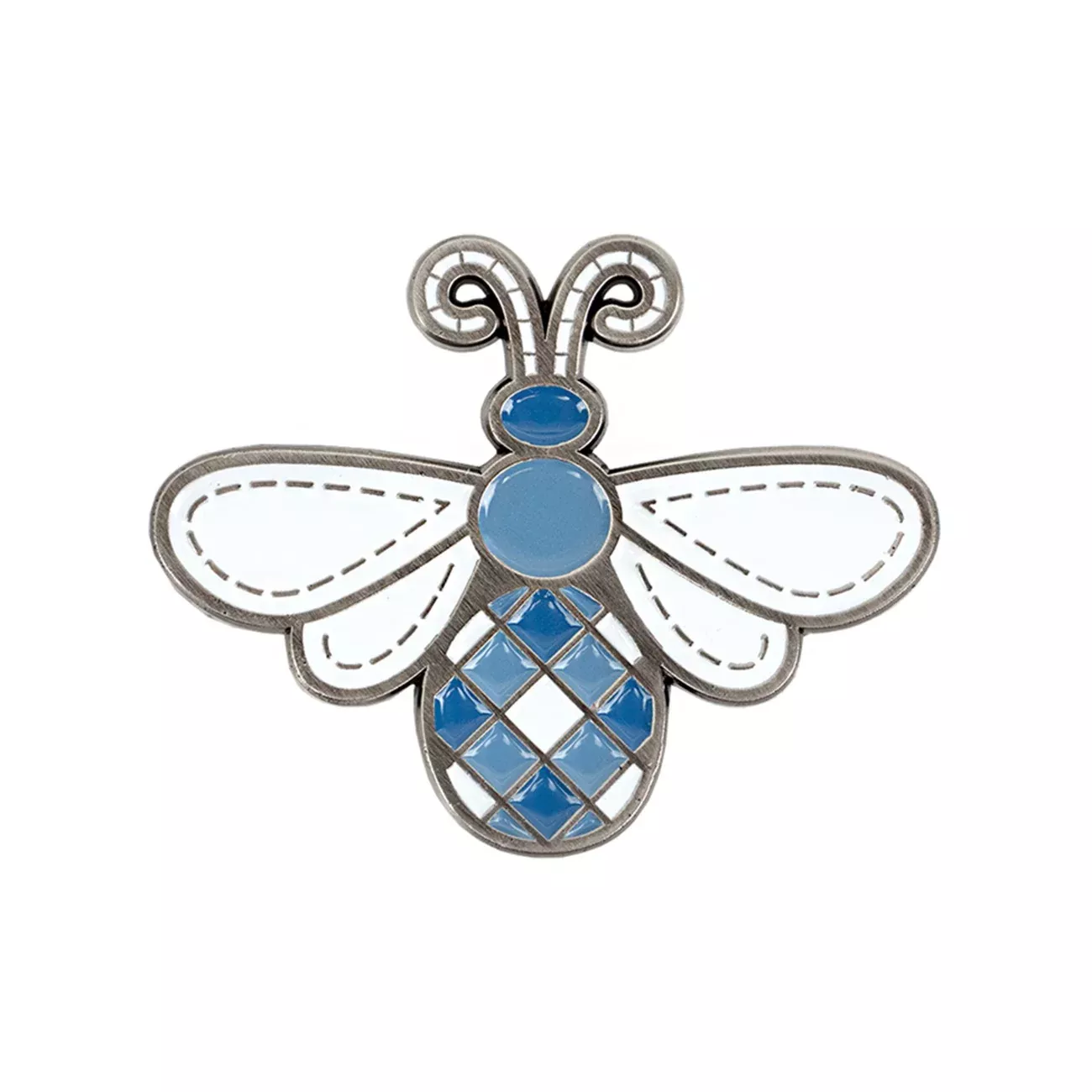 Denim Bee Enamel Needle Minder