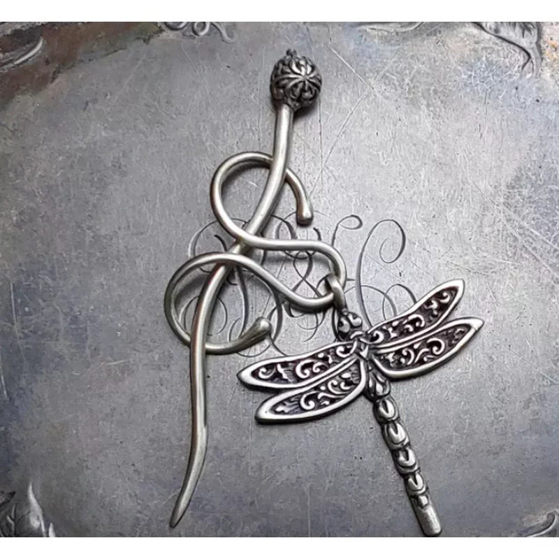 Dragonfly Filigree Charm Lock Shawl Pin