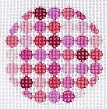 Elizabeth Crane Swartz – Pink Sampler 4″ Round