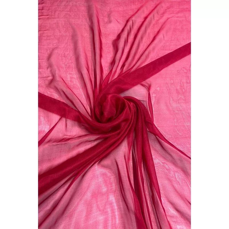 Garnet Red Silk Chiffon