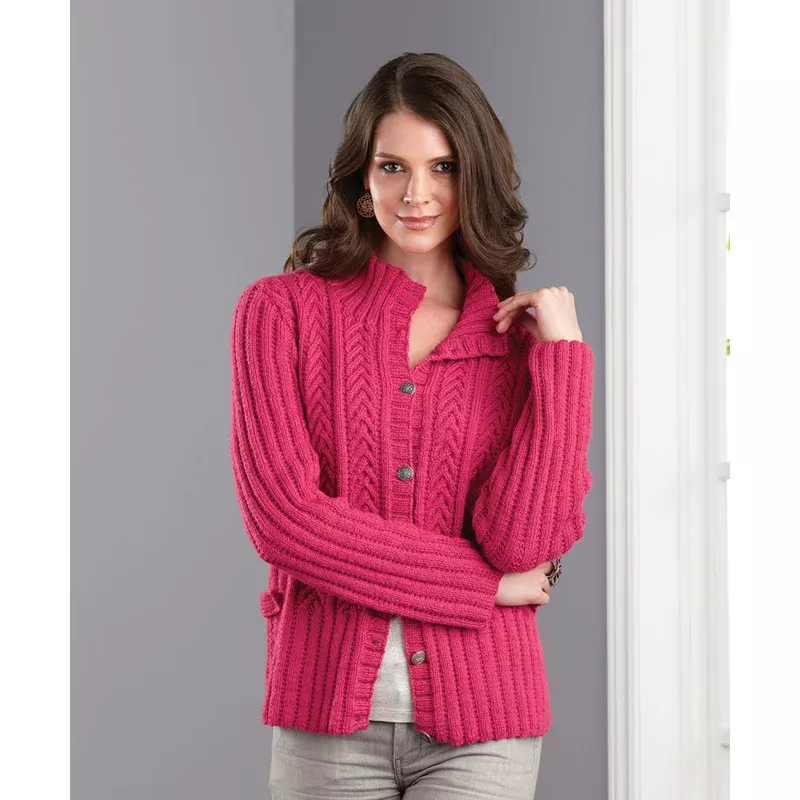 Garter Stitch Cables Cardigan Pattern