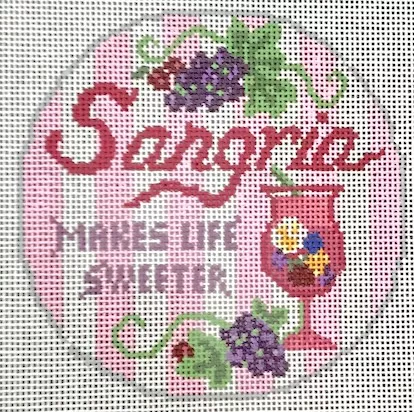The Gingham Stitchery – Sangria Happier Hour Coaster