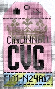 Hedgehog Needlepoint – Cincinnati Travel Tag