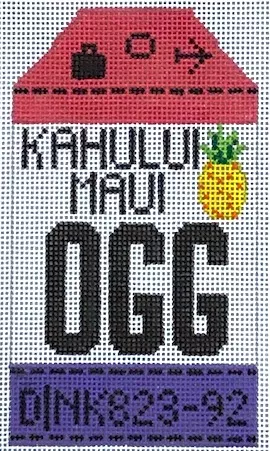 Hedgehog Needlepoint – Maui Travel Tag