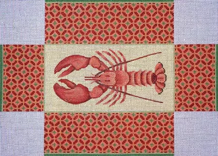 JP Needlepoint – Brick Cover, Elegant Lobster