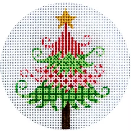 JP Needlepoint – Red and Green Christmas Tree