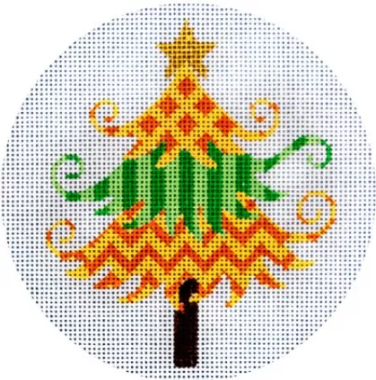 JP Needlepoint – Yellow and Green Christmas Tree
