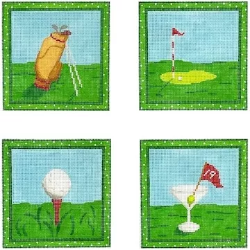 Kate Dickerson Needlepoint – Golf Coasters