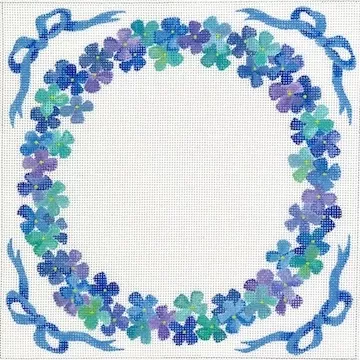 Kate Dickerson Needlepoint – Hydrangea Wreath Ring Bearer Pillow