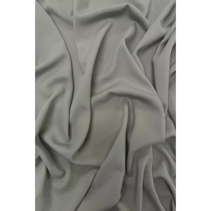 Light Grey Stretch Polyester Crepe