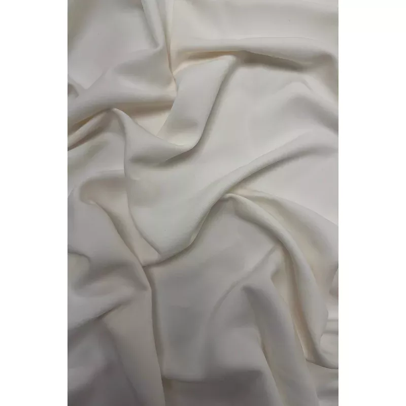 Light Ivory Stretch Polyester Crepe