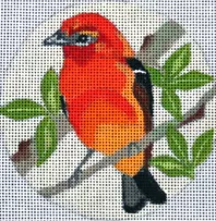 Melissa Prince Designs – 4″ Flame Colored Tanager