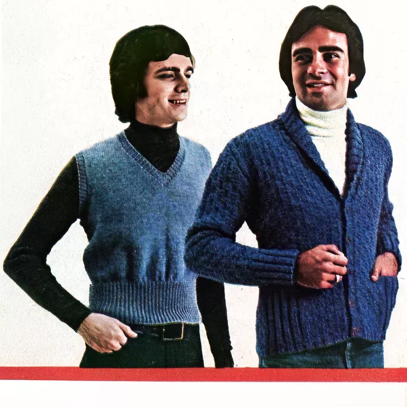 Men’s Roll Collar Cardigan Pattern