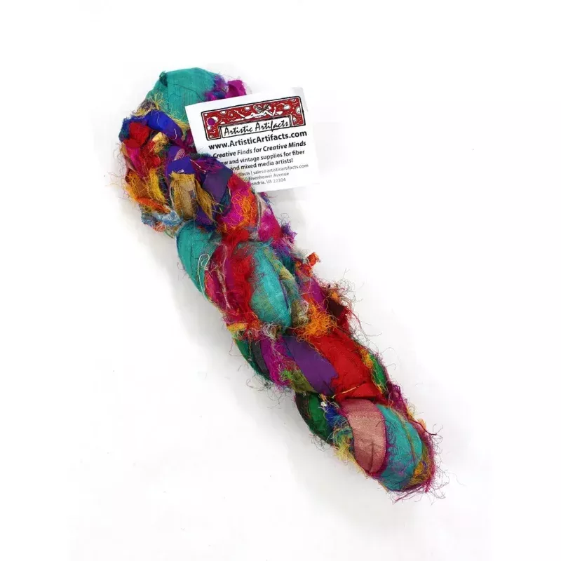 Multicolor Chiffon Silk Sari Ribbon