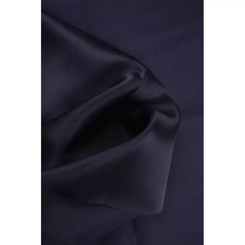 Navy Silk Satin Face Organza Fabric
