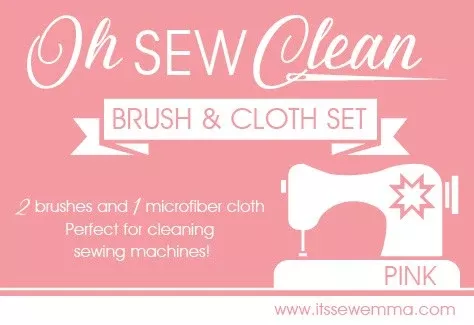 Oh Sew Clean Brush and Cloth Set Pink