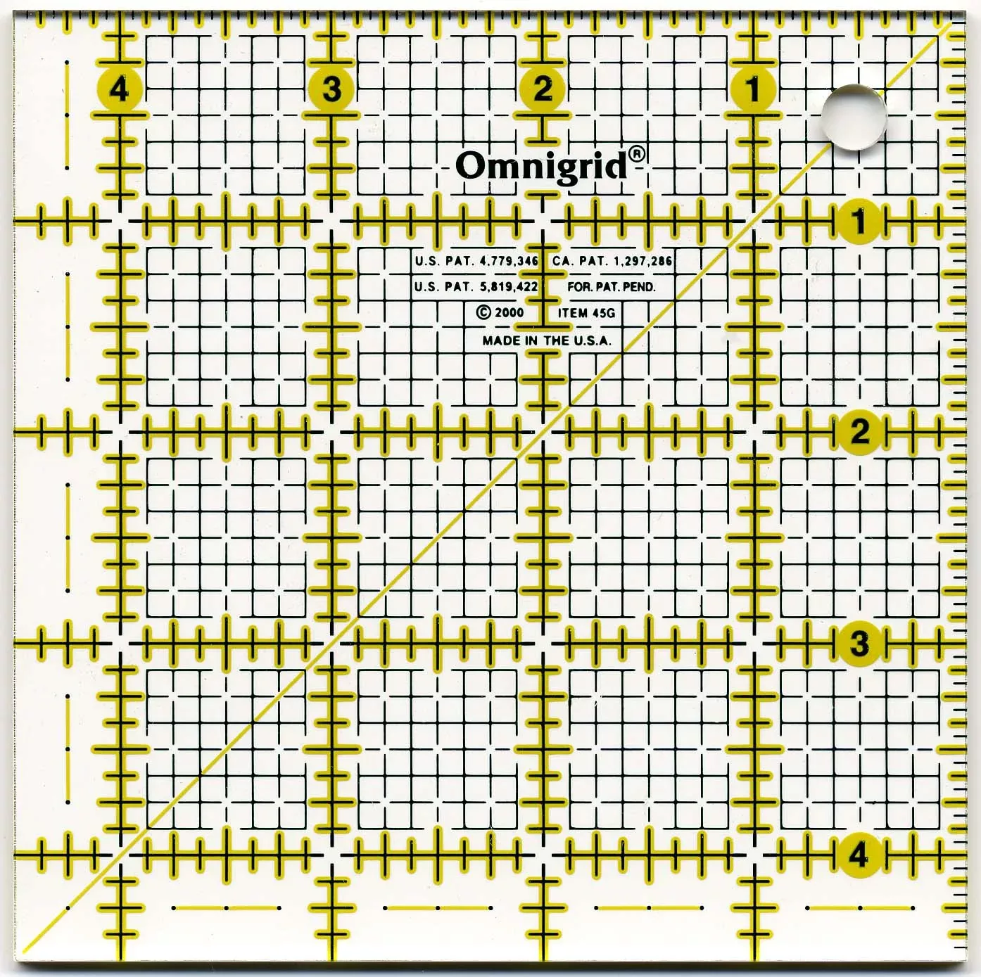 Omnigrid Ruler 4 1 /2in Square All-Over Grid