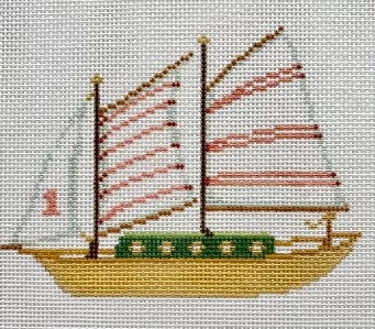The Plum Stitchery – Pink Stripe Sailboat