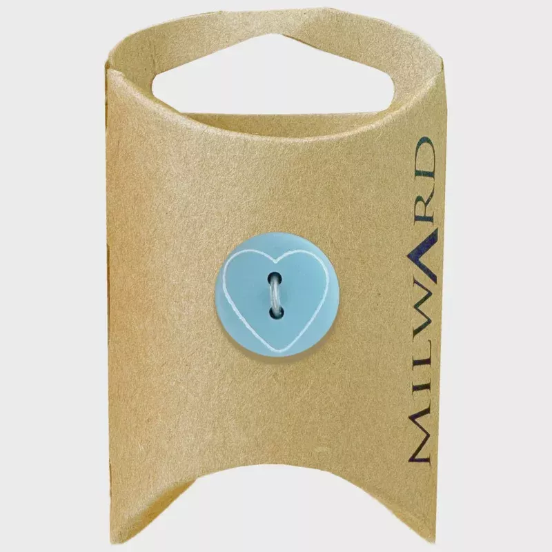 Polyester Heart Buttons / Baby Blue (15mm)