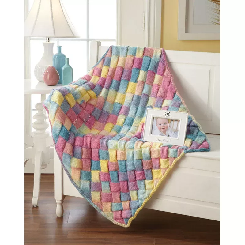 Rainbow Entrelac Baby Blanket