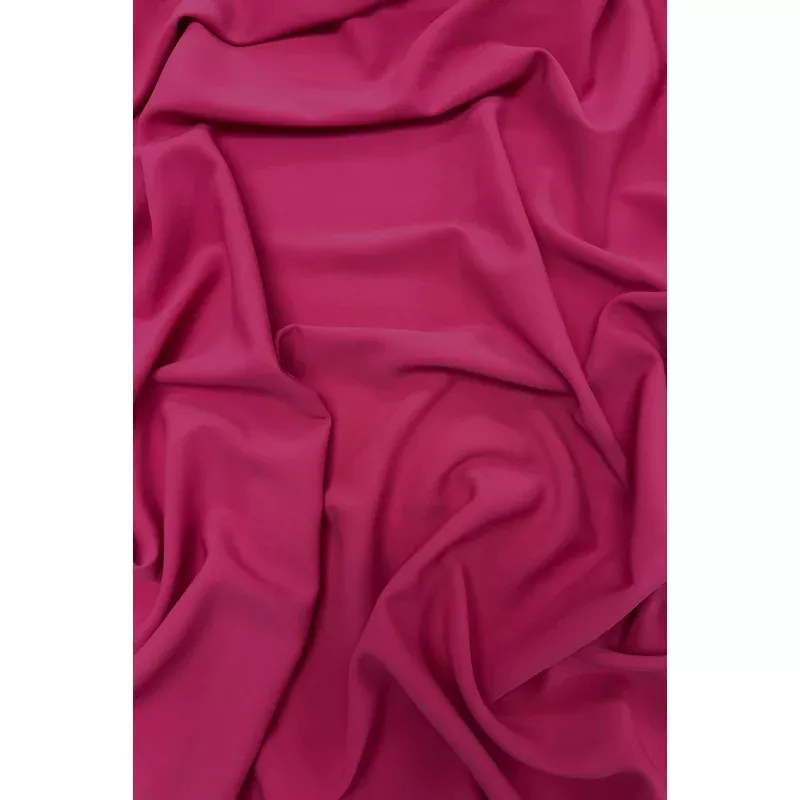 Raspberry Stretch Polyester Crepe