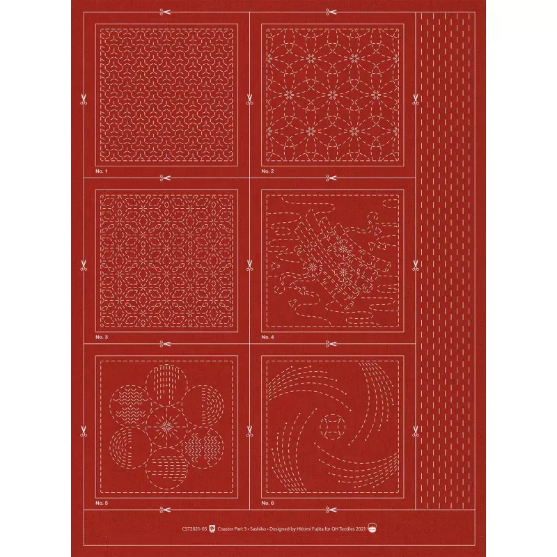 Sashiko Coaster Pattern 3 Brick