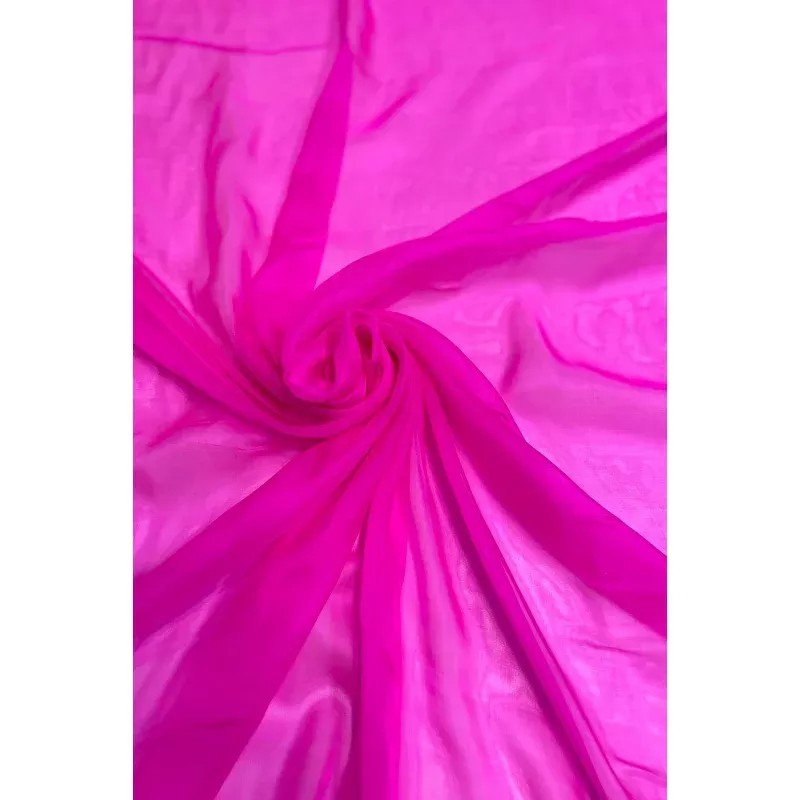 Shocking Pink Silk Chiffon