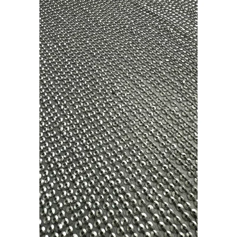 Steele Gray Sequin & Beads on Silk Chiffon JEC-200-41