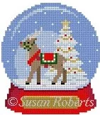 Susan Roberts Needlepoint – Reindeer Snow Globe