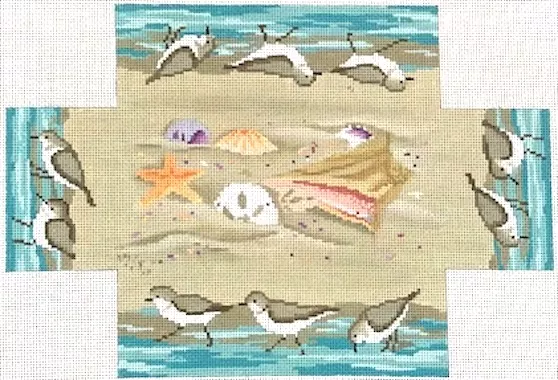 Susan Roberts Needlepoint – Sandpipers & Seashells