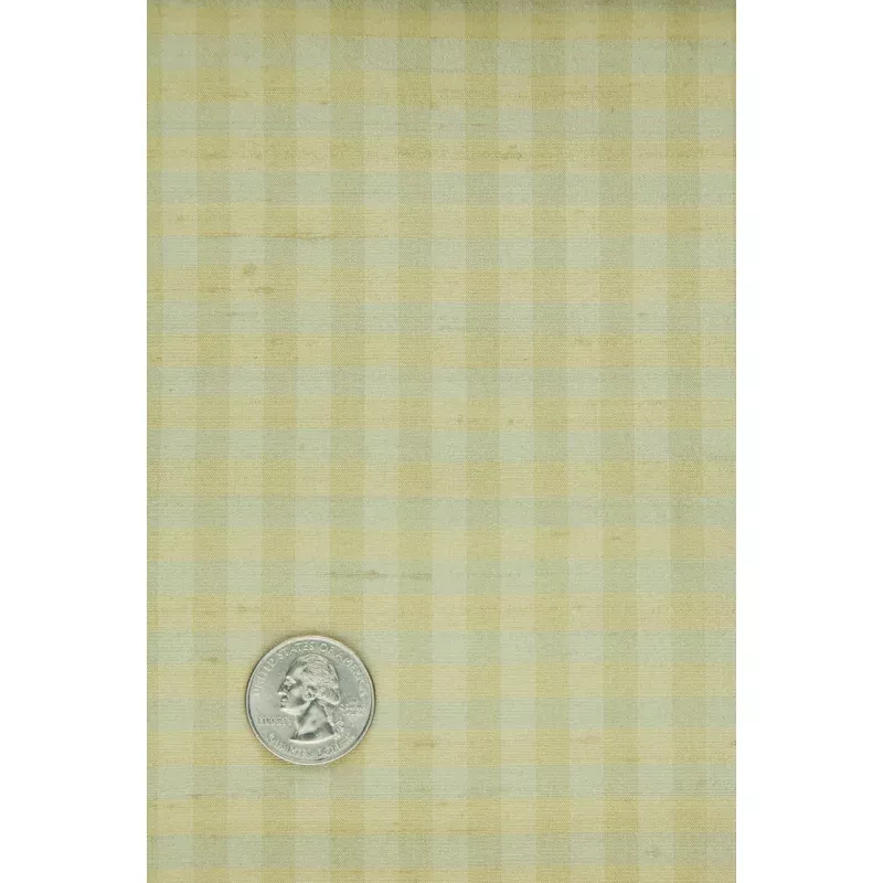 Tan Gingham Silk Shantung 651 Fabric
