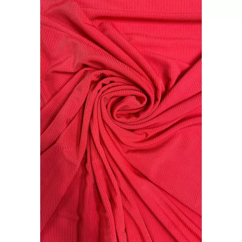 Tomato Red Ribbed Stretch Jersey
