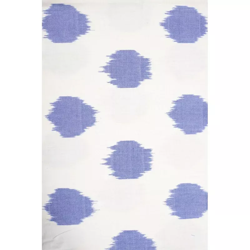 White Blue 140 Cotton Ikat
